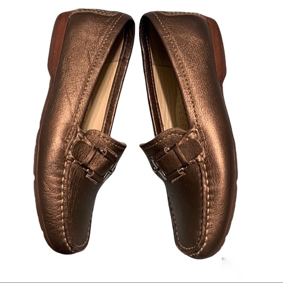 BLONDO Loafers Shoes Women's Bronze Leather Moccasin Driving Size 6 M - Picture 4 of 7